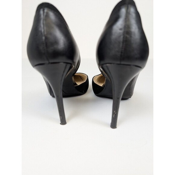 Nine West Alvaa Black Leather Pointed Toe Slip On Half D'Orsay Stiletto 7.5M - Picture 8 of 15